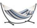 Amaca con supporto 300 x 110 x 110 cm in cotone blu e beige per esterno