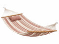 Amaca 200 x 100 cm in tessuto beige e rosa con barre in legno per giardino