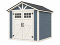 Casetta da giardino 240 x 180 x 220 cm in legno blu e bianco con doppia porta stile rustico